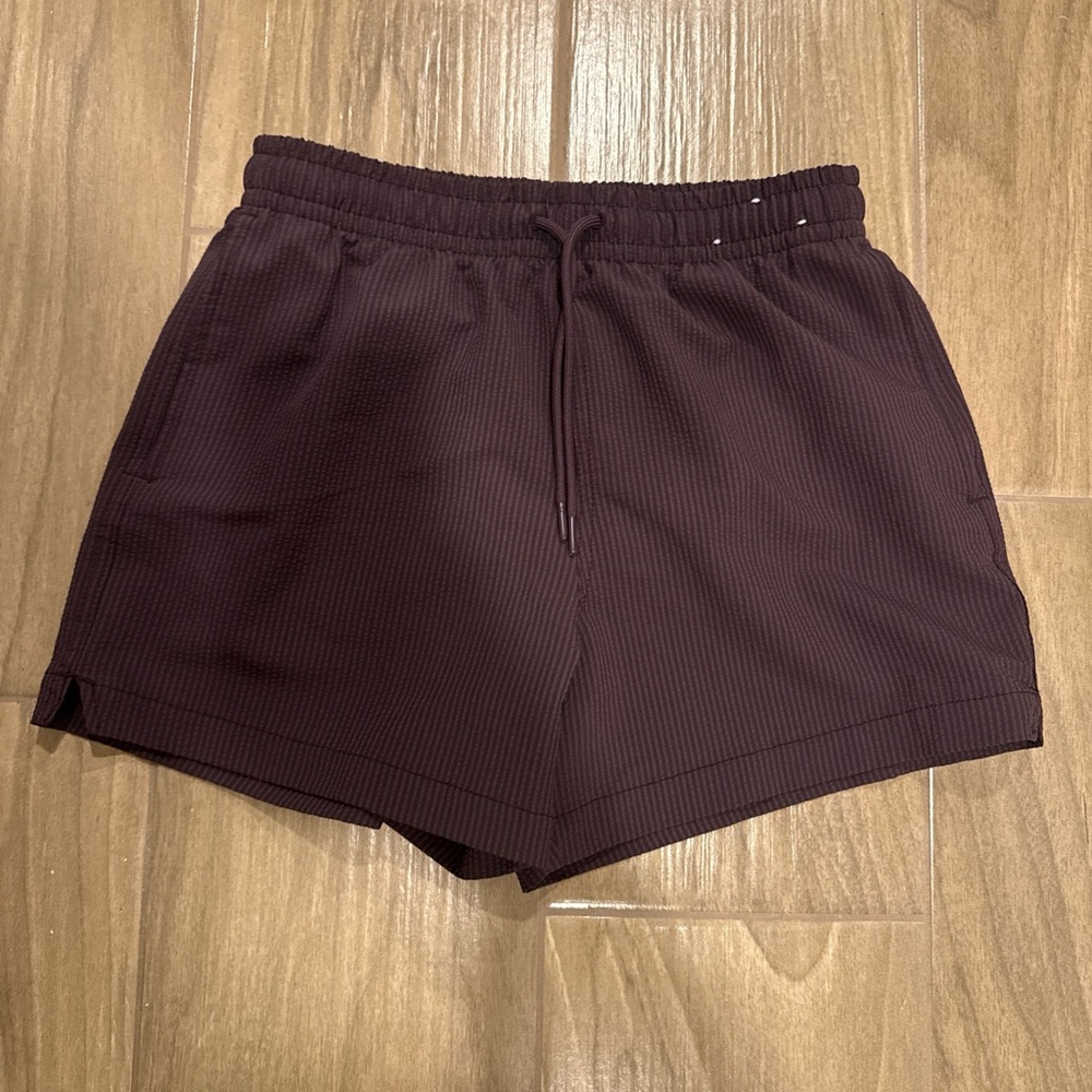 Abercrombie & Fitch Burgundy Waffle-Knit Athletic Shorts
